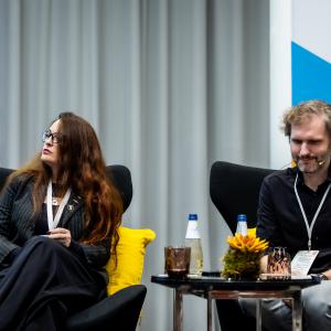 Doktor Olha Mukha and professor Andero Uusberg. Photo: Erlend Staub