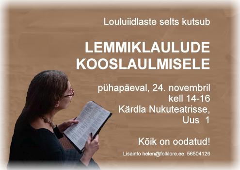 Seltskonnalaulude kooslaulmine louluiidlaste seltsiga